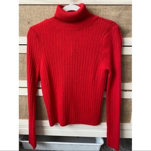 ASOS Design Red Open-back Long Sleeve Turtle Neck